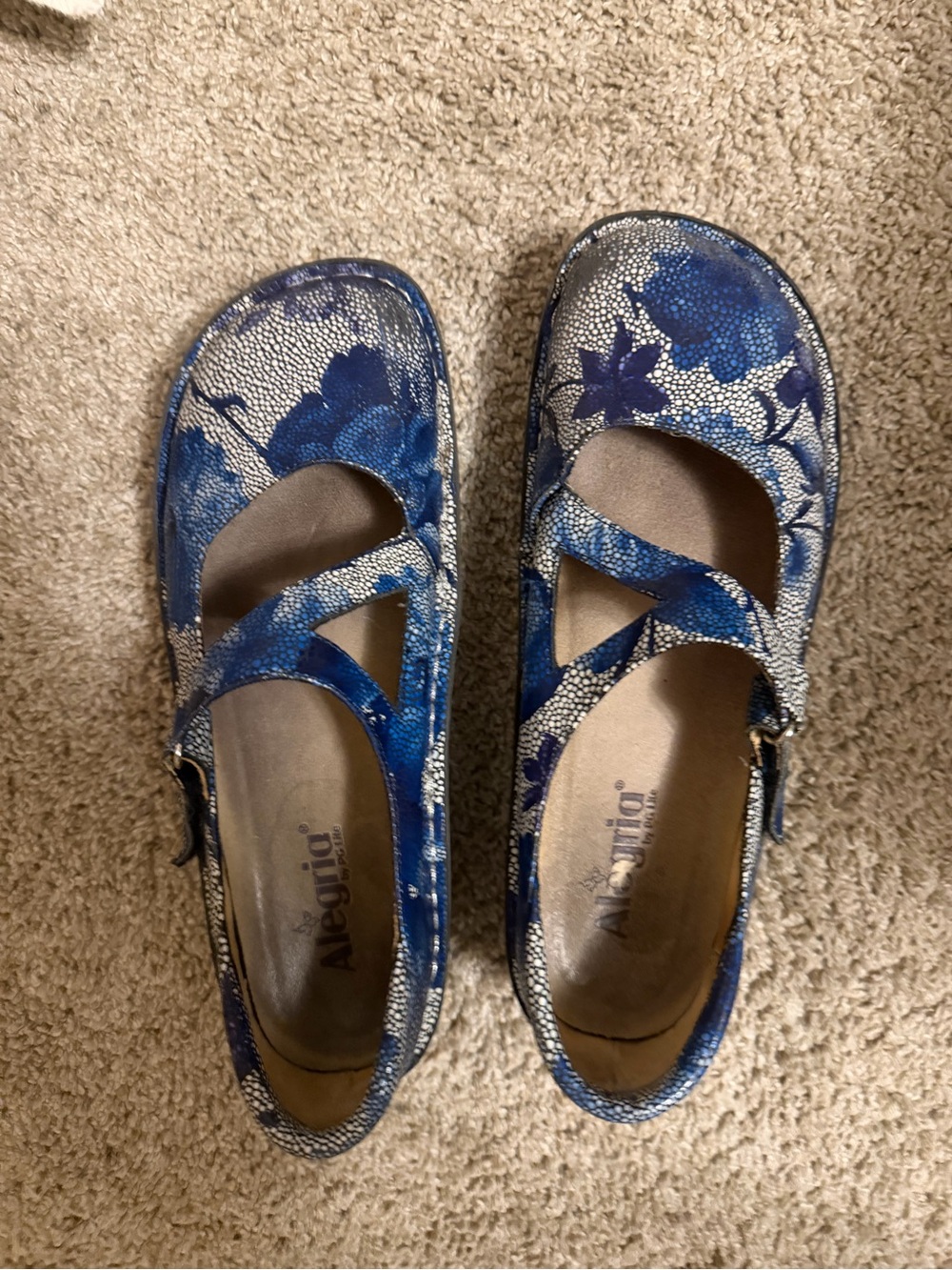 ALEGRIA blue floral shoes size 41